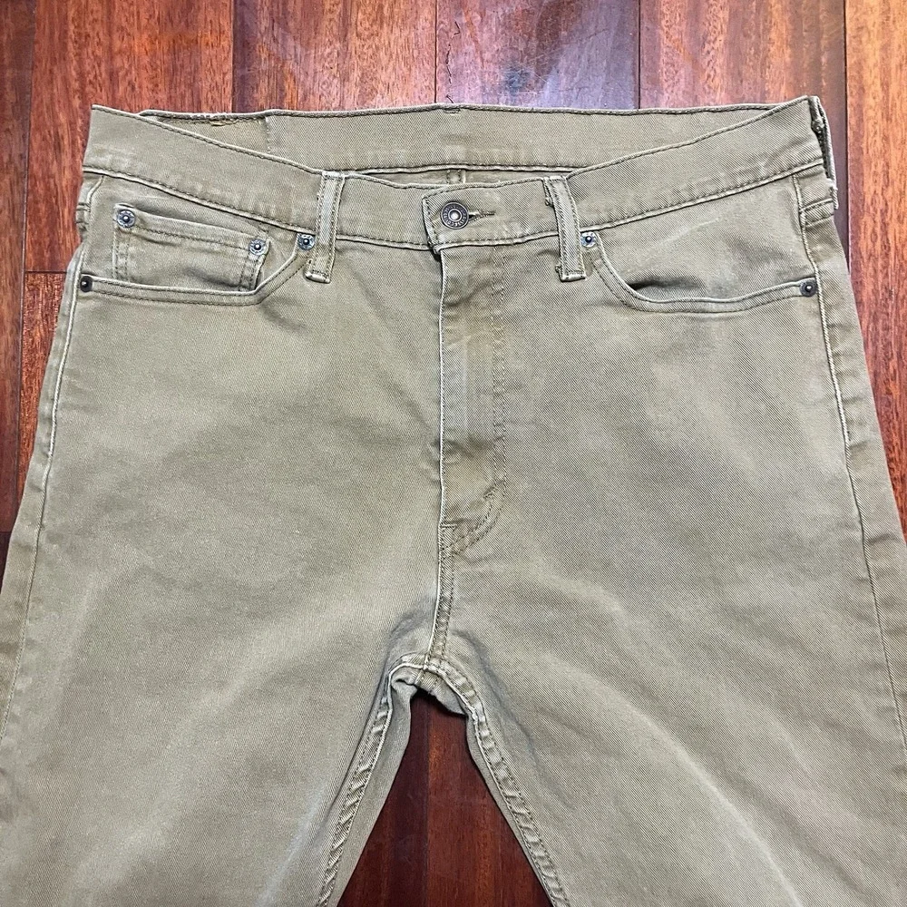 Levis Jeans Men 34x34 513 Tan Slim Straight Stretch Denim Workwear Rodeo Cowboy